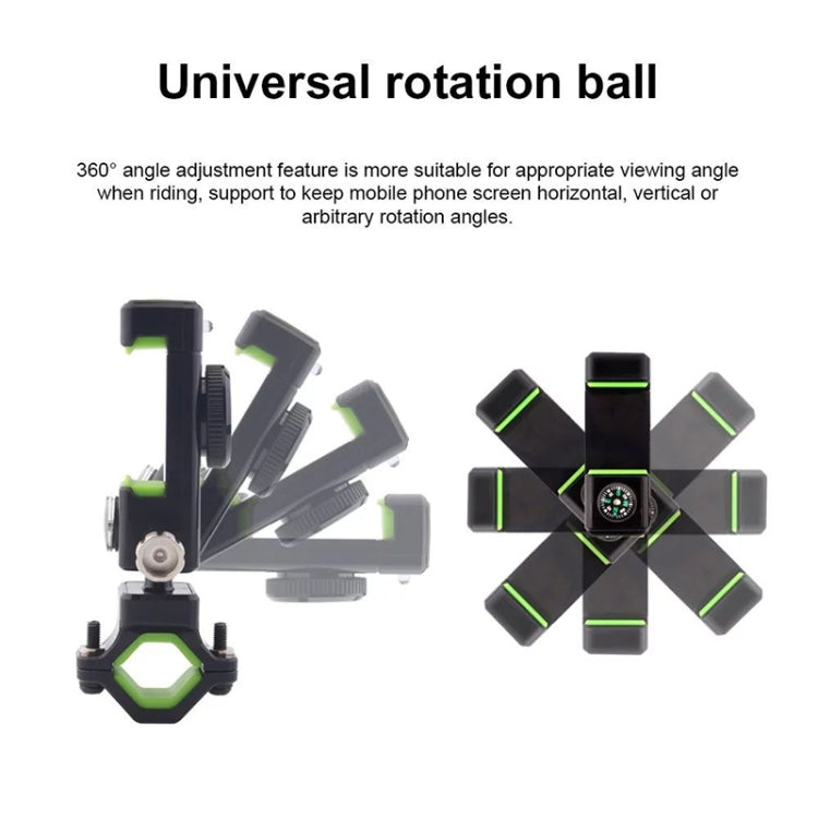 Bicycle / Motorcycle Anti-theft Anti-take Off Mobile Phone Holder with Light (Green) - free shipping - PMC TechLife - Order now!