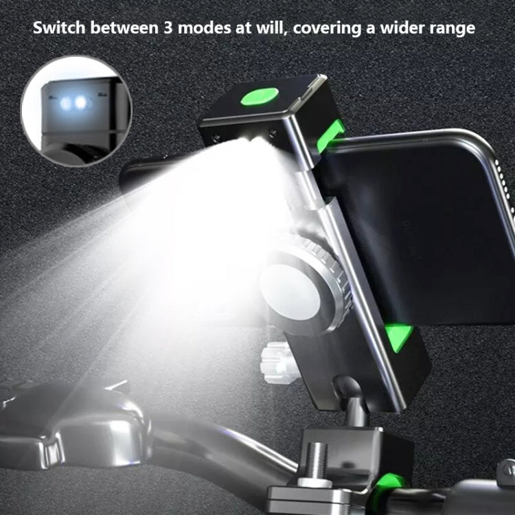 Bicycle / Motorcycle Anti-theft Anti-take Off Mobile Phone Holder with Light (Green) - free shipping - PMC TechLife - Order now!