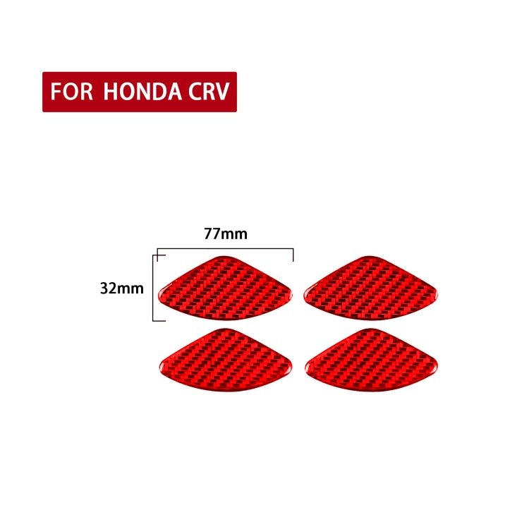 4 PCS Set for Honda CRV 2007-2011 Carbon Fiber Car Inner Door Bowl Patch Decorative Sticker,Left and Right Drive Universal(Red) - Car Interior Mouldings by PMC Jewellery | Online Shopping South Africa | PMC Jewellery | Buy Now Pay Later Mobicred