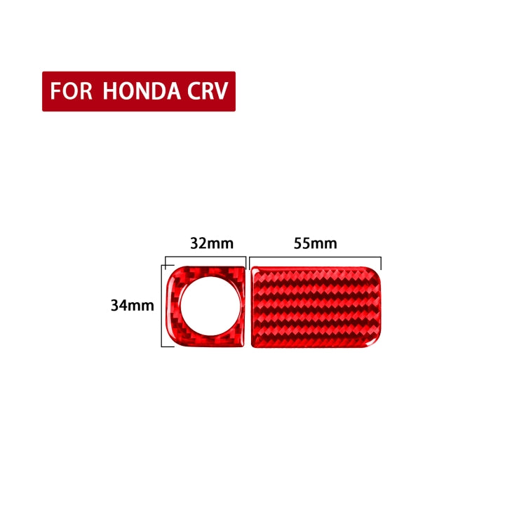 2 PCS Set for Honda CRV 2007-2011 Carbon Fiber Car Glove Box Opening Frame Decorative Sticker, Left Drive (Red)