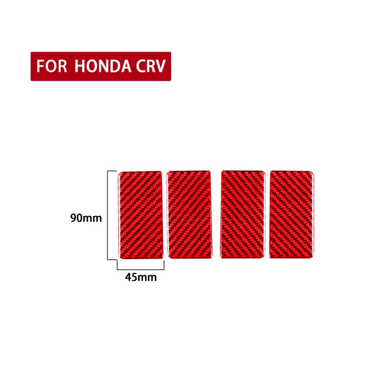 4 PCS Set for Honda CRV 2007-2011 Carbon Fiber Car Inner Armrest Gasket Decorative Sticker,Left and Right Drive Universal (Red) - Car Interior Mouldings by PMC Jewellery | Online Shopping South Africa | PMC Jewellery | Buy Now Pay Later Mobicred