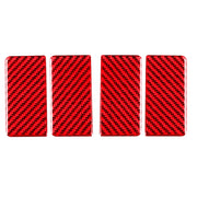 4 PCS Set for Honda CRV 2007-2011 Carbon Fiber Car Inner Armrest Gasket Decorative Sticker,Left and Right Drive Universal (Red)