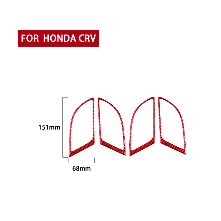 4 PCS Set for Honda CRV 2007-2011 Carbon Fiber Car Inner Handle Frame Decorative Sticker,Left and Right Drive Universal (Red) - free shipping - PMC TechLife - Order now!