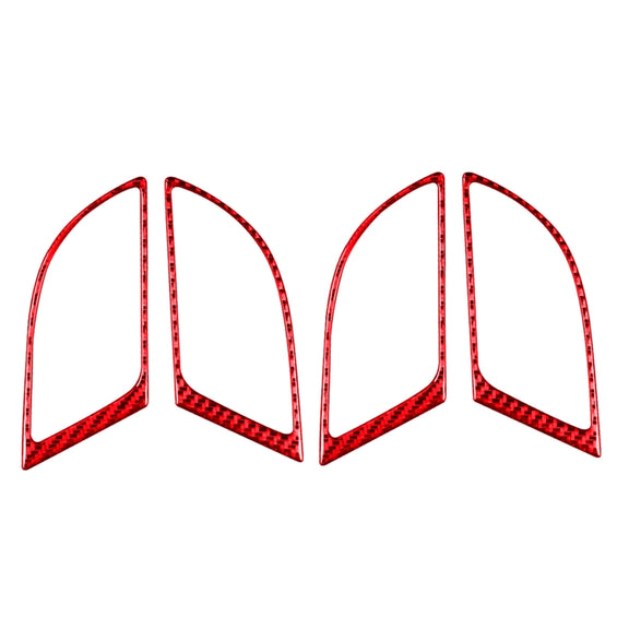 4 PCS Set for Honda CRV 2007-2011 Carbon Fiber Car Inner Handle Frame Decorative Sticker,Left and Right Drive Universal (Red)