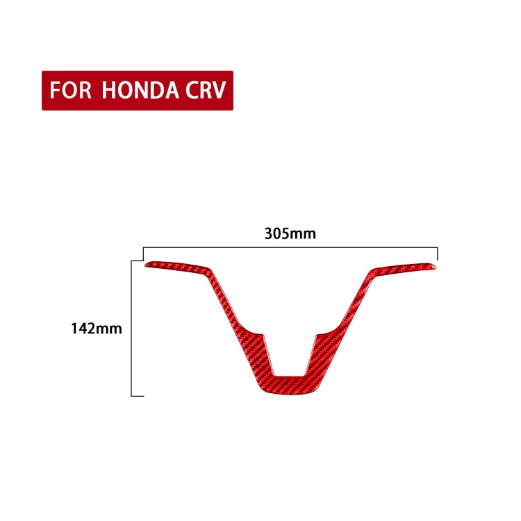For Honda CRV 2007-2011 Carbon Fiber Car Steering Wheel Decorative Sticker, Left Drive (Red) - Car Interior Mouldings by PMC TechLife | Online Shopping South Africa | PMC TechLife | Buy Now Pay Later Mobicred
