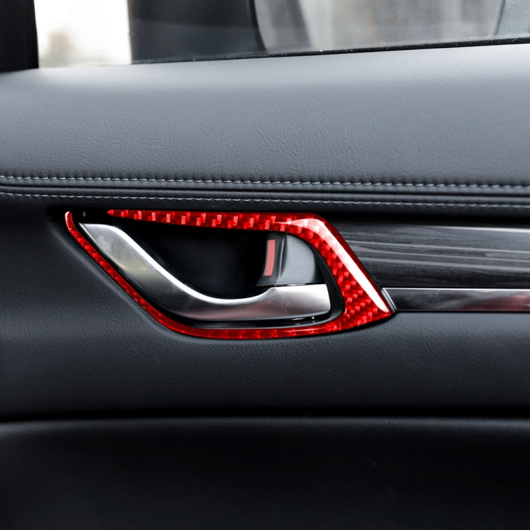 Car Carbon Fiber Inside Door Handle Decorative Sticker for Mazda CX-5 2017-2018, Left and Right Drive (Red) - Car Interior Mouldings by PMC TechLife | Online Shopping South Africa | PMC TechLife | Buy Now Pay Later Mobicred