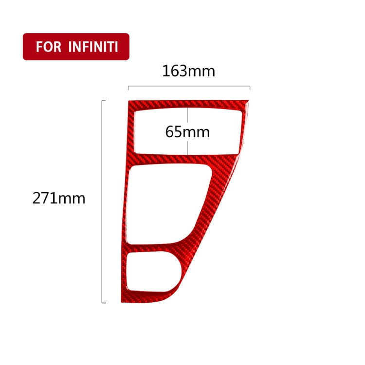 Car Carbon Fiber Gear Panel Decorative Sticker for Infiniti Q50 2014-2020, Left Drive (Red) - Steering Wheel Accessories by PMC TechLife | Online Shopping South Africa | PMC TechLife | Buy Now Pay Later Mobicred