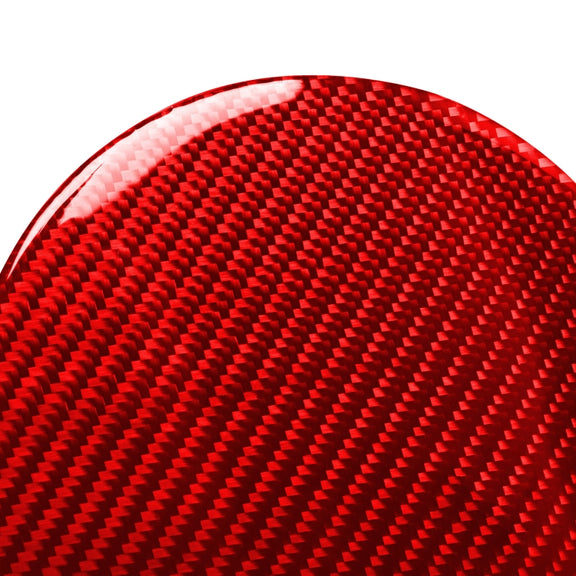 Car Carbon Fiber Fuel Tank Cap Decorative Sticker for Nissan 370Z / Z34 2009-, Left and Right Drive Universal (Red)