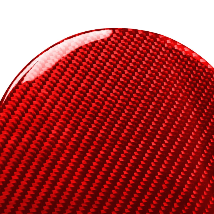 Car Carbon Fiber Fuel Tank Cap Decorative Sticker for Nissan 370Z / Z34 2009-, Left and Right Drive Universal (Red)