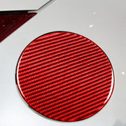 Car Carbon Fiber Fuel Tank Cap Decorative Sticker for Nissan 370Z / Z34 2009-, Left and Right Drive Universal (Red)