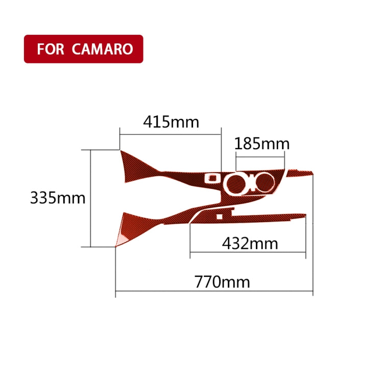 7 in 1 Car Carbon Fiber Center Control Gear Outside Frame Decorative Sticker for Chevrolet Camaro 2016-2019, Left Drive (Red) - Car Interior Mouldings by PMC TechLife | Online Shopping South Africa | PMC TechLife | Buy Now Pay Later Mobicred