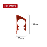 Car Carbon Fiber Water Cup Holder Panel Decorative Sticker for Chevrolet Camaro 2017-2019, Left Drive (Red)
