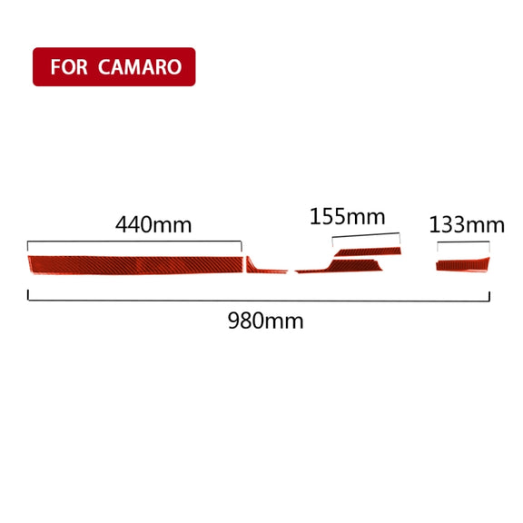 Car Carbon Fiber Center Control Decorative Sticker for Chevrolet Camaro 2017-2019, Right Drive (Red)