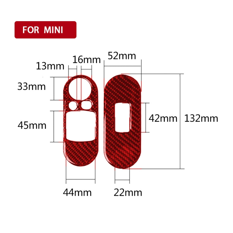 Car Carbon Fiber Lifting Panel Decorative Sticker for BMW Mini F56, Left Drive (Red) - Car Interior Mouldings by PMC TechLife | Online Shopping South Africa | PMC TechLife | Buy Now Pay Later Mobicred