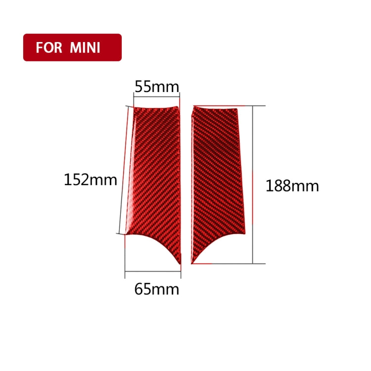 Car Carbon Fiber Door Handle Cover Decorative Sticker for BMW Mini F56, Left and Right Drive Universal (Red)