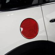 Car Carbon Fiber Fuel Tank Cap Decorative Sticker for BMW Mini, Left and Right Drive Universal (Red)
