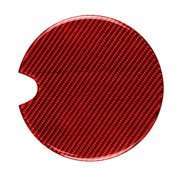 Car Carbon Fiber Fuel Tank Cap Decorative Sticker for BMW Mini, Left and Right Drive Universal (Red)