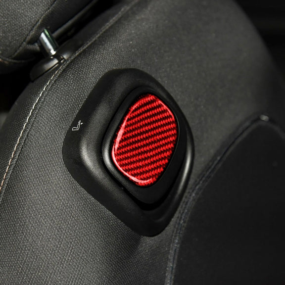 Car Carbon Fiber Seat Back Handle Decorative Sticker for BMW Mini One Cooper F55 F56, Left and Right Drive Universal (Red)
