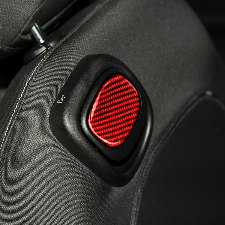 Car Carbon Fiber Seat Back Handle Decorative Sticker for BMW Mini One Cooper F55 F56, Left and Right Drive Universal (Red)
