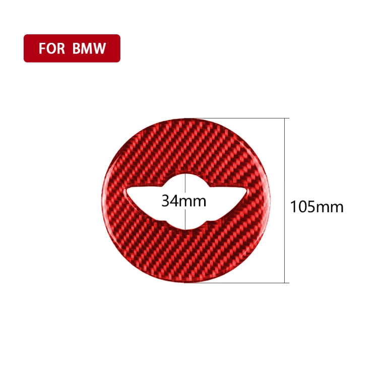Car Carbon Fiber Steering Wheel Logo Decorative Sticker for BMW Mini Cooper Countryman F60 F55 F56, Left and Right Drive Universal (Red) - Car Interior Mouldings by PMC TechLife | Online Shopping South Africa | PMC TechLife | Buy Now Pay Later Mobicred