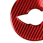 Car Carbon Fiber Steering Wheel Logo Decorative Sticker for BMW Mini R55 R56 Countryman R60 Paceman R61 2007-2013, Left and Right Drive Universal (Red)