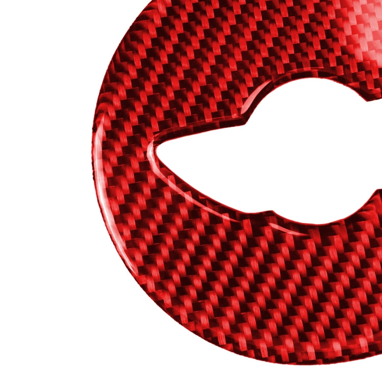 Car Carbon Fiber Steering Wheel Logo Decorative Sticker for BMW Mini R55 R56 Countryman R60 Paceman R61 2007-2013, Left and Right Drive Universal (Red)