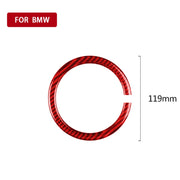 Car Carbon Fiber Steering Wheel Ring Decorative Sticker for BMW Mini R55 R56 Countryman R60 Paceman R61 2007-2013, Left and Right Drive Universal(Red)