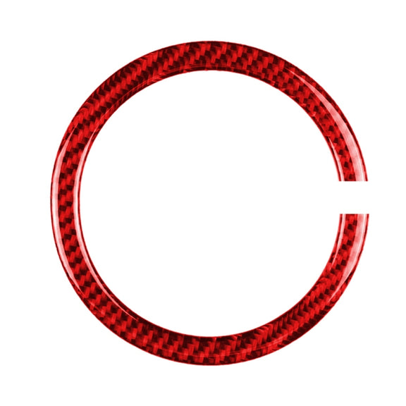 Car Carbon Fiber Steering Wheel Ring Decorative Sticker for BMW Mini R55 R56 Countryman R60 Paceman R61 2007-2013, Left and Right Drive Universal(Red)