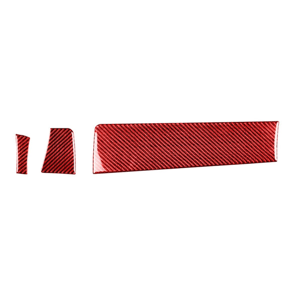 Car Carbon Fiber Central Control Panel Decorative Sticker for Porsche Macan 2014-2021, Left Drive(Red)