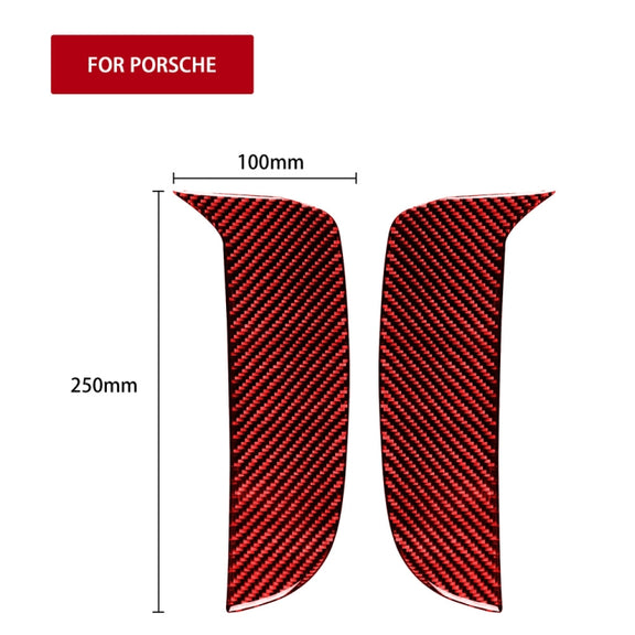 Car Carbon Fiber Daytime Running Light Decorative Sticker for Porsche Macan 2018-2021, Left and Right Drive Universal(Red)