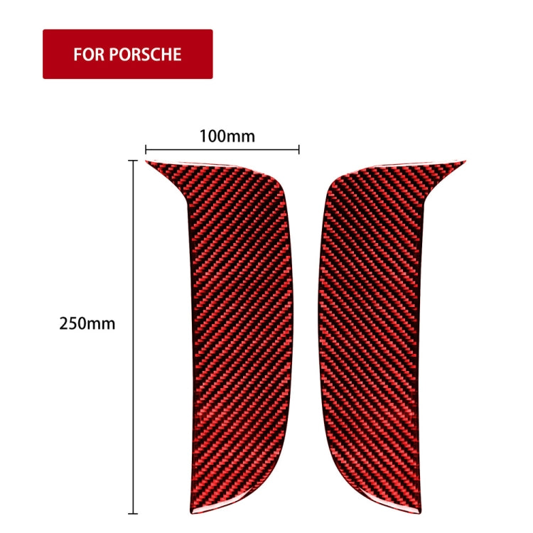 Car Carbon Fiber Daytime Running Light Decorative Sticker for Porsche Macan 2018-2021, Left and Right Drive Universal(Red)