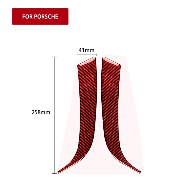 Car Carbon Fiber Daytime Running Light Decorative Sticker for Porsche Macan 2014-2018, Left and Right Drive Universal (Red)