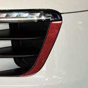 Car Carbon Fiber Daytime Running Light Decorative Sticker for Porsche Macan 2014-2018, Left and Right Drive Universal (Red)