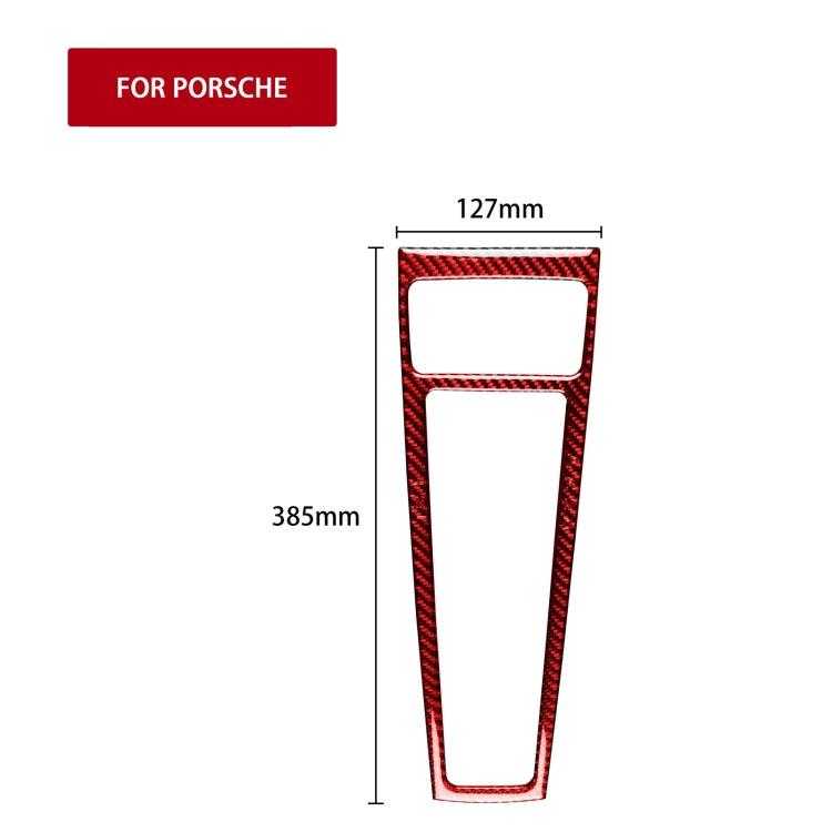 Car Carbon Fiber Gear Panel Decorative Sticker for Porsche Macan 2014-2021, Left and Right Drive Universal(Red)