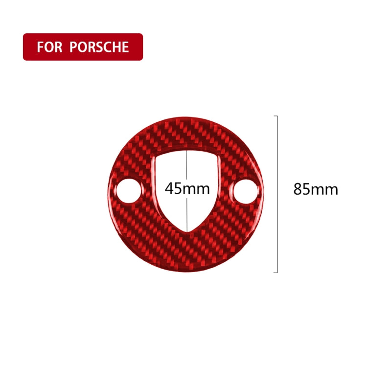 Car Carbon Fiber Steering Wheel Decorative Sticker for Porsche Macan 2014-2021, Left and Right Drive Universal (Red) - Car Interior Mouldings by PMC Jewellery | Online Shopping South Africa | PMC Jewellery | Buy Now Pay Later Mobicred