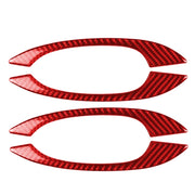 Car Carbon Fiber Outside Door Handle Decorative Sticker for Porsche Macan 2014-2021, Left and Right Drive Universal (Red)