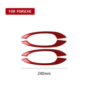 Car Carbon Fiber Outside Door Handle Decorative Sticker for Porsche Macan 2014-2021, Left and Right Drive Universal (Red)