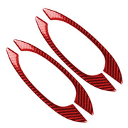Car Carbon Fiber Outside Door Handle Decorative Sticker for Porsche Macan 2014-2021, Left and Right Drive Universal (Red)
