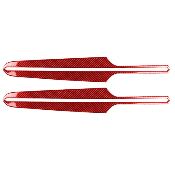 Car Carbon Fiber Door Panel Decorative Sticker for Porsche Macan 2014-2021, Left and Right Drive Universal (Red)