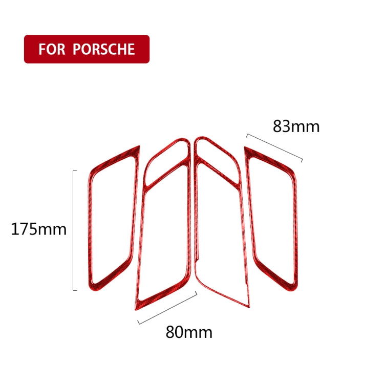 Car Carbon Fiber Door Handle Frame Panel Decorative Sticker for Porsche Macan 2014-2021, Left and Right Drive Universal (Red) - free shipping - PMC TechLife - Order now!