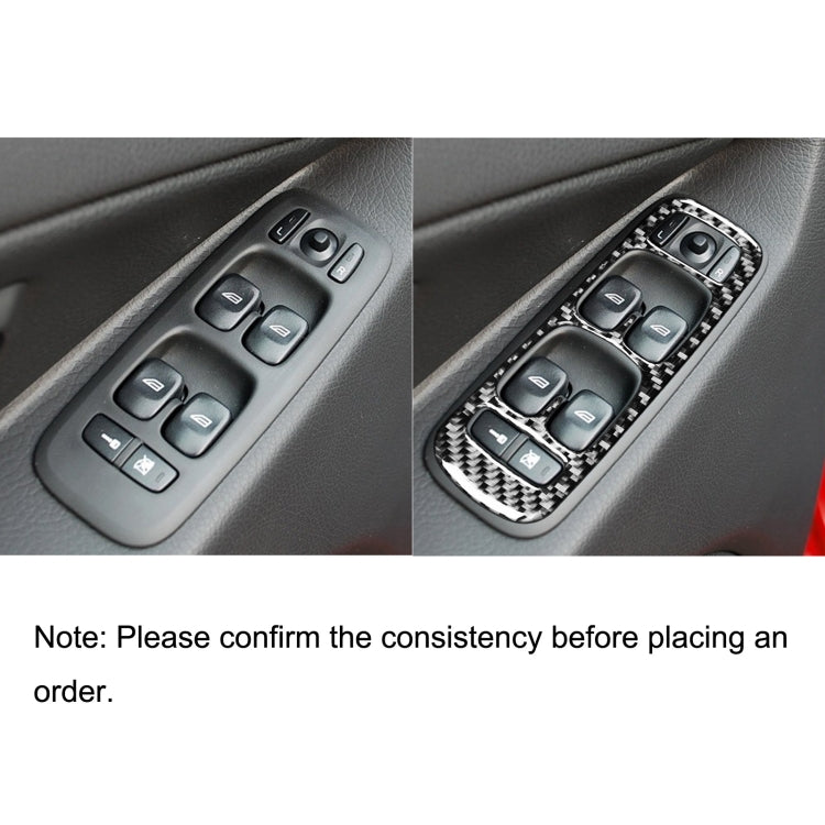 Car Carbon Fiber Window Lift A Decorative Sticker for Volvo XC90 2003-2007, Left Drive