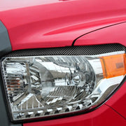 2 PCS / Set Carbon Fiber Car Headlight Eyebrow Decorative Sticker for Toyota Tundra 2014-2018, Left Right Driving