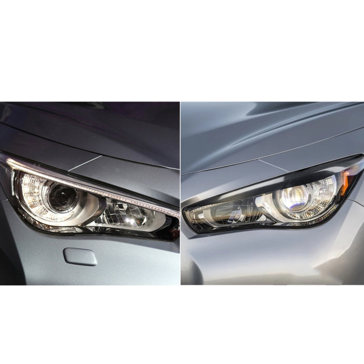 2 PCS / Set Carbon Fiber Car Lamp Eyebrow Decorative Sticker for Infiniti Q50 2014-2019, Drop Glue Version - Lamp Decoration by PMC TechLife | Online Shopping South Africa | PMC TechLife | Buy Now Pay Later Mobicred