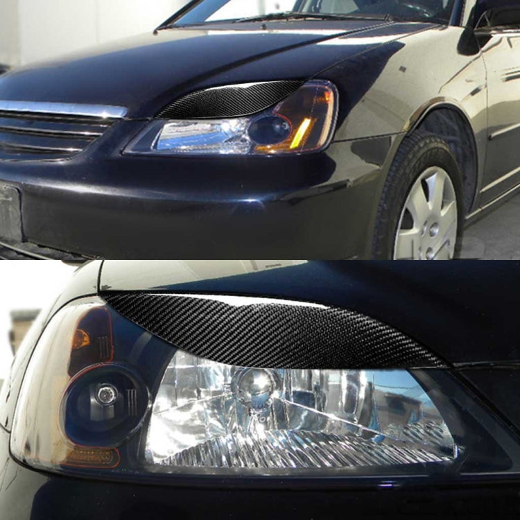 2 PCS / Set Carbon Fiber Car Lamp Eyebrow Decorative Sticker for Honda Civic 2001-2003, Drop Glue Version - Lamp Decoration by PMC TechLife | Online Shopping South Africa | PMC TechLife | Buy Now Pay Later Mobicred