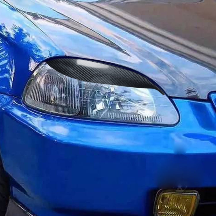 2 PCS / Set Carbon Fiber Car Lamp Eyebrow Decorative Sticker for Honda Civic 1999-1900, Drop Glue Version - Lamp Decoration by PMC TechLife | Online Shopping South Africa | PMC TechLife | Buy Now Pay Later Mobicred