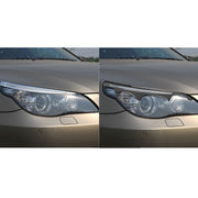 2 PCS / Set Carbon Fiber Car Lamp Eyebrow Decorative Sticker for BMW E60 5 Series 2004-2010, Drop Glue Version