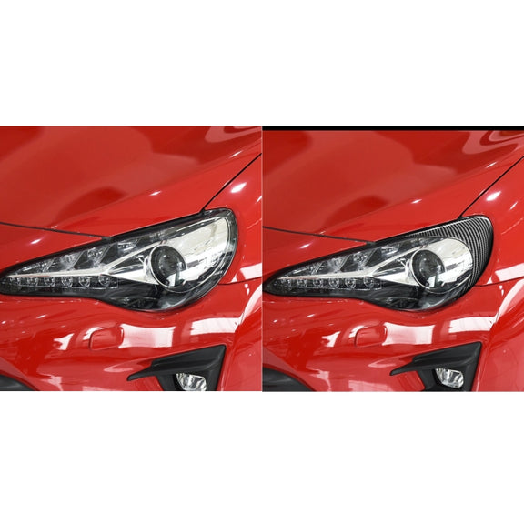2 PCS / Set Carbon Fiber Car Front Lamp Eyebrow Decorative Sticker for Toyota GT86 / Subaru BRZ 2012-2016, Drop Glue Version
