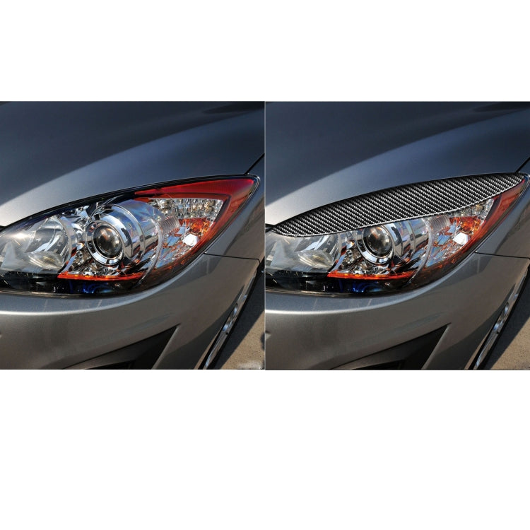 2 PCS / Set Carbon Fiber Car Lamp Eyebrow Decorative Sticker for Mazda 3 2010-2013 / M3 Xingcheng, Drop Glue Version - Lamp Decoration by PMC TechLife | Online Shopping South Africa | PMC TechLife | Buy Now Pay Later Mobicred