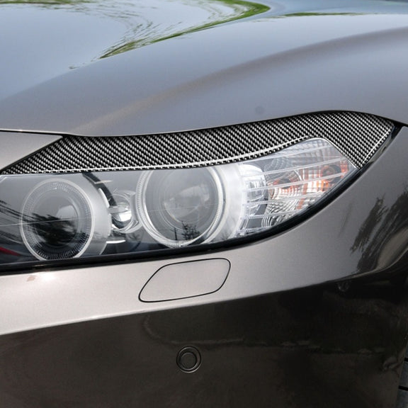 2 PCS / Set Carbon Fiber Car Lamp Eyebrow Decorative Sticker for BMW Z4 / E89 2009-2015, Drop Glue Version