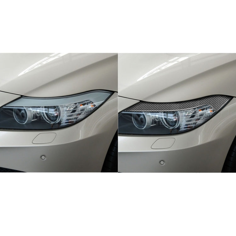 2 PCS / Set Carbon Fiber Car Lamp Eyebrow Decorative Sticker for BMW Z4 / E89 2009-2015, Drop Glue Version